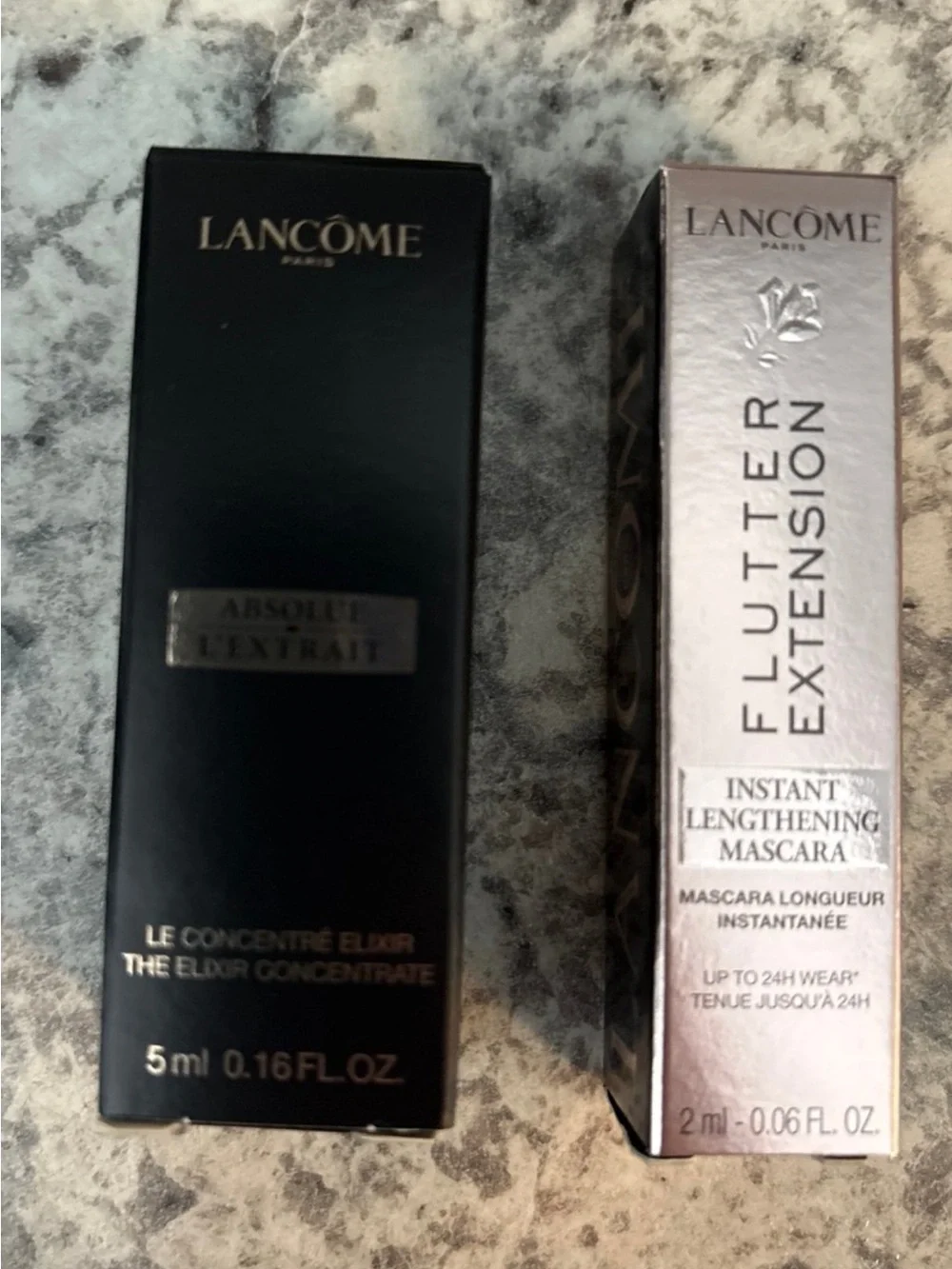 Lancôme Absolue L’Extrait Elixir concentrate & Mascara Flutter Extension samples